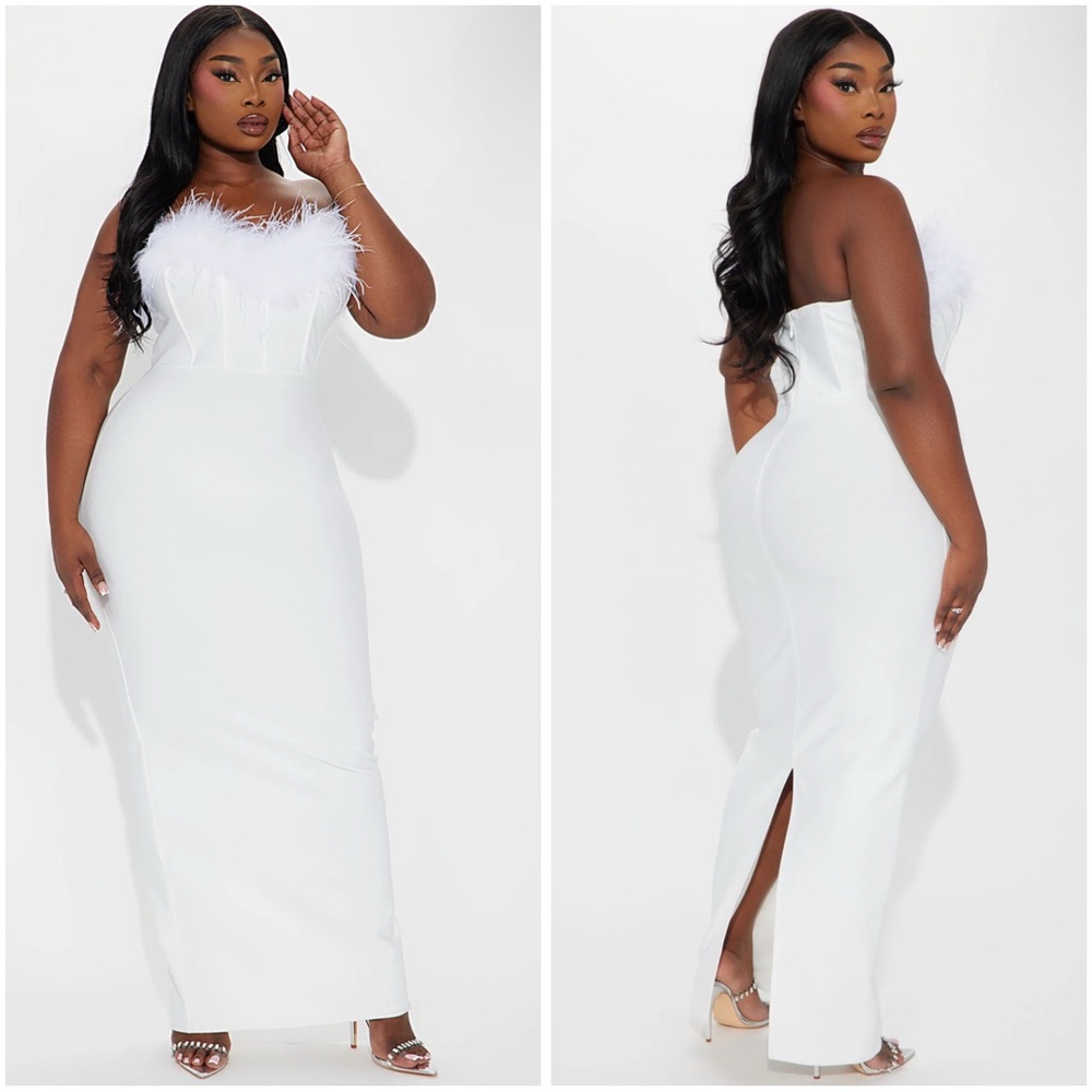 Bridget Bandage Maxi Dress - White - Sz 1X